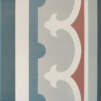 Carrelage imitation ciment rosace 20x20 cm CAPRICE SAINT TROPEZ Bordure - L'Atelier By AC