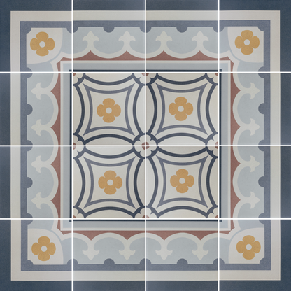Carrelage imitation ciment rosace 20x20 cm CAPRICE SAINT TROPEZ - L'Atelier By AC