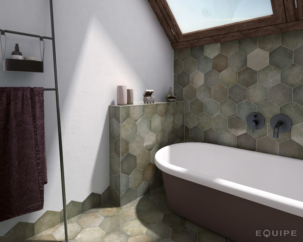 Carrelage grès cérame effet tomette 17.5x20 - HERITAGE, 0.71m²/boîte