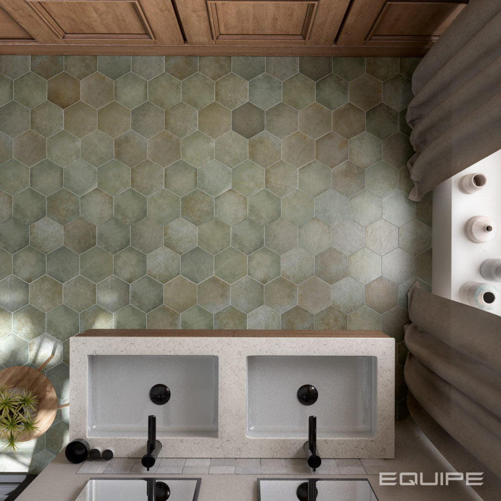 Carrelage grès cérame effet tomette 17.5x20 - HERITAGE, 0.71m²/boîte