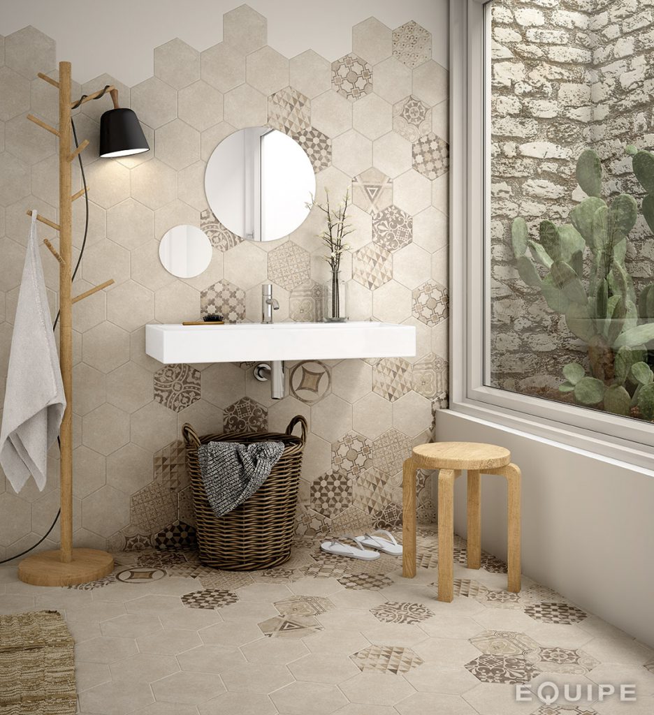 Carrelage tomette 17.5x20 - HEXATILE CEMENT, 0.71m²/boîte