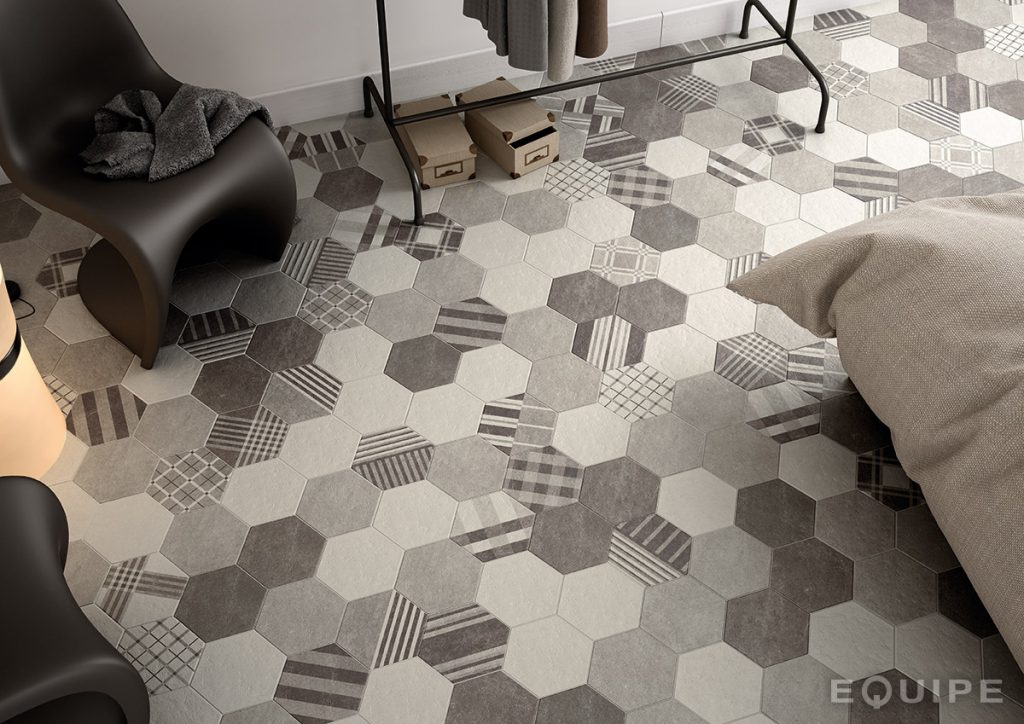Carrelage tomette 17.5x20 - HEXATILE CEMENT, 0.71m²/boîte
