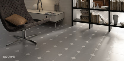 Carrelage grès cérame mat octogonal à cabochons 20x20 OCTAGON