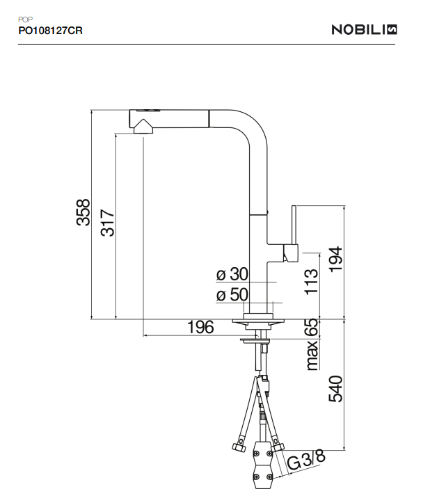 Mitigeur évier monocommande PO108127, POP - L'Atelier By AC