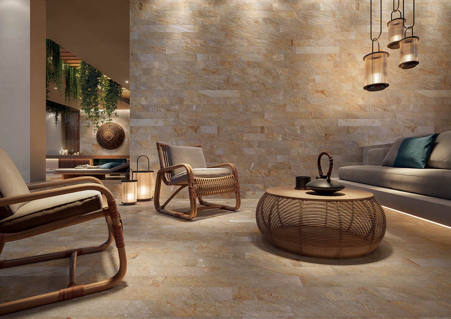 Mosaique grès cérame aspect pierre naturelle ZEPHYR Gold