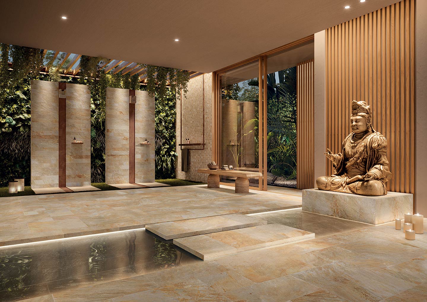 Mosaique grès cérame aspect pierre naturelle ZEPHYR Gold