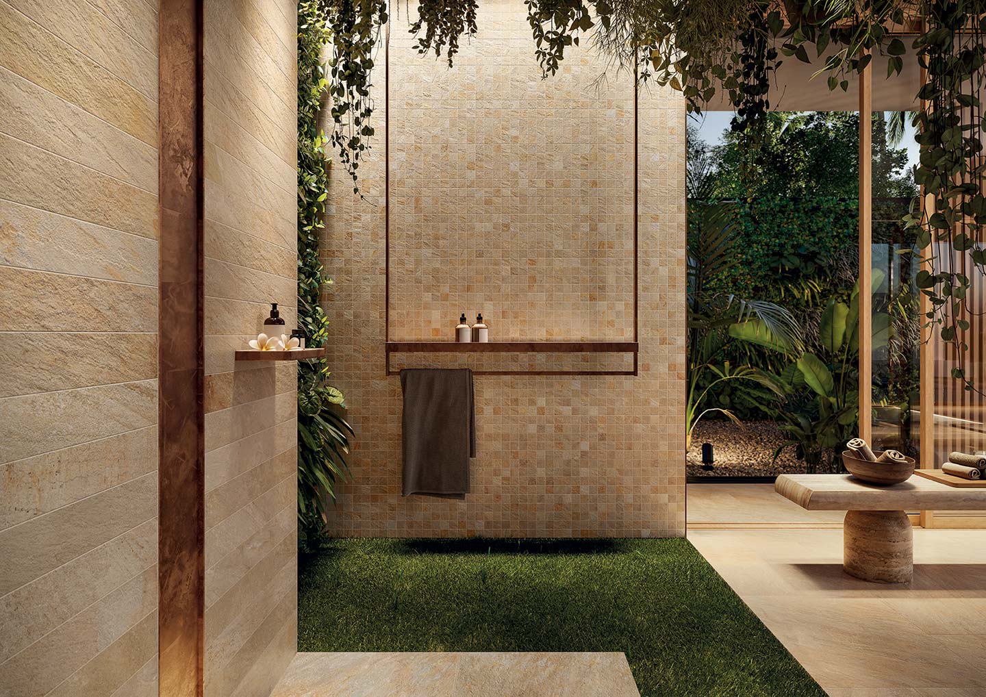 Mosaique grès cérame aspect pierre naturelle ZEPHYR Gold