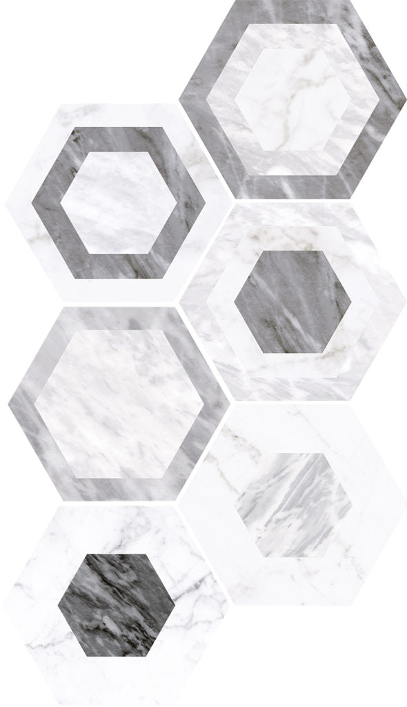 Carrelage hexagonal HEXAGON BARDIGLIO GEO