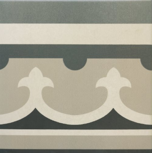 Carrelage imitation ciment rosace 20x20 cm CAPRICE CHATELET Bordure - L'Atelier By AC