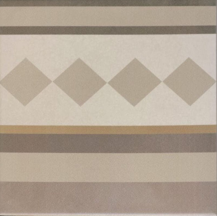 Carrelage imitation ciment rosace 20x20 cm CAPRICE LOIRE Bordure - L'Atelier By AC