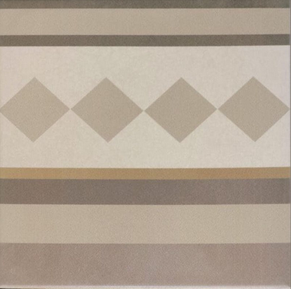 Carrelage imitation ciment rosace 20x20 cm CAPRICE LOIRE Bordure - L'Atelier By AC
