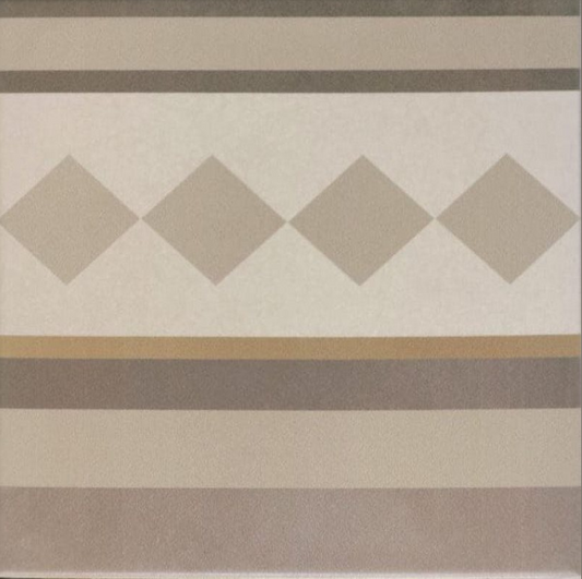 Carrelage imitation ciment rosace 20x20 cm CAPRICE LOIRE Bordure - L'Atelier By AC