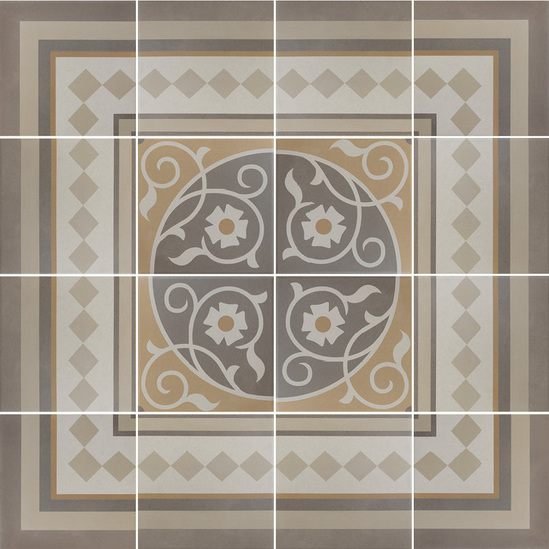 Carrelage imitation ciment rosace 20x20 cm CAPRICE LOIRE Bordure - L'Atelier By AC