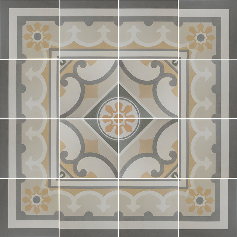 Carrelage imitation ciment rosace CAPRICE BURGUNDY - L'Atelier By AC