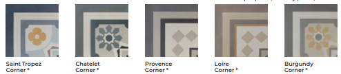 Carrelage imitation ciment rosace 20x20 cm CAPRICE BURGUBDY Angle - L'Atelier By AC