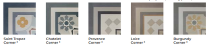 Carrelage imitation ciment rosace 20x20 cm CAPRICE BURGUBDY Angle - L'Atelier By AC
