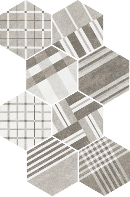 Carrelage tomette 17.5x20 - HEXATILE CEMENT, 0.71m²/boîte