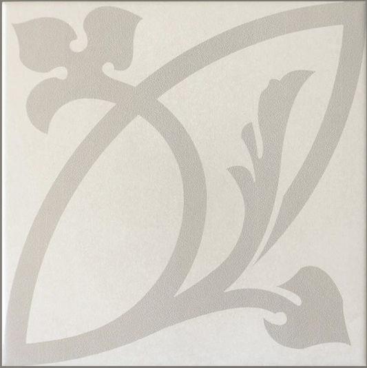 Carrelage imitation ciment rosace CAPRICE LIBERTY WHITE - L'Atelier By AC
