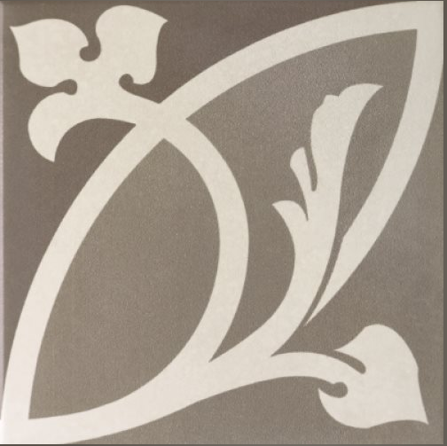 Carrelage imitation ciment rosace fleurie 20x20 cm CAPRICE LIBERTY TAUPE - L'Atelier By AC